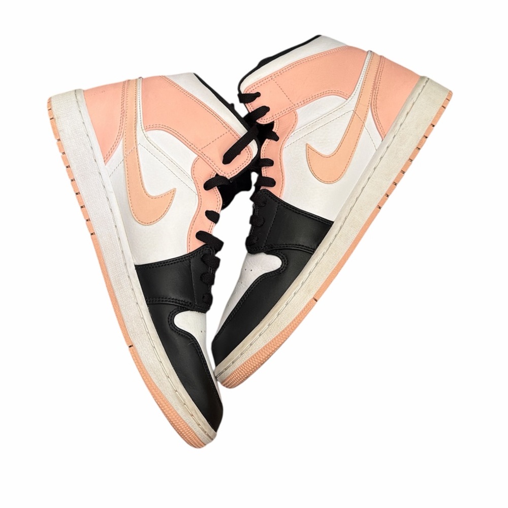 Air Jordan 1 Mid Crimson Tint Black Sneakers Size 12 - Picture 4 of 7